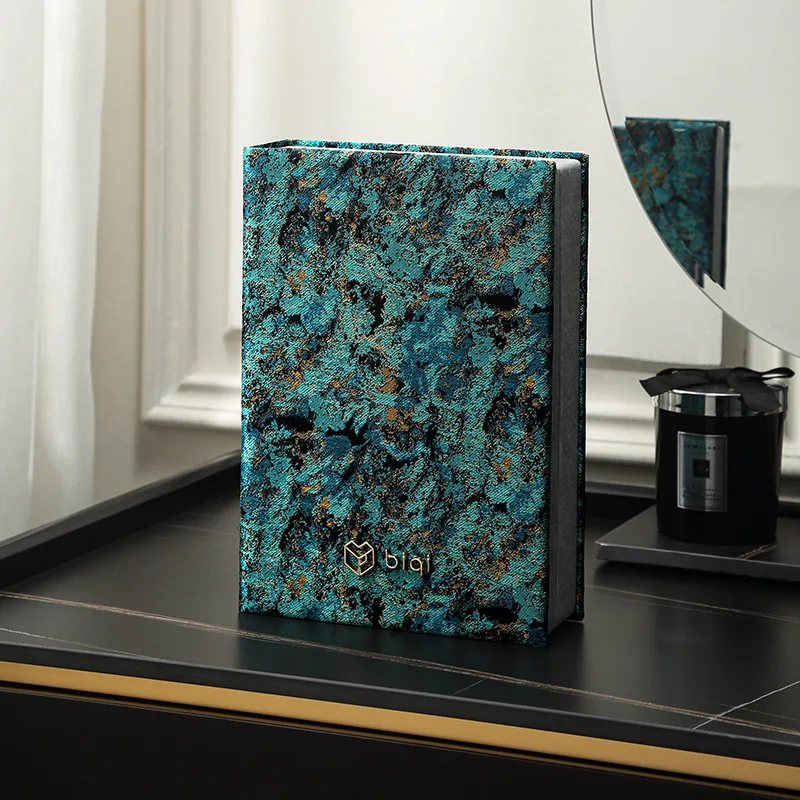 

Retro Jewelry Box Flip Book Earrings Earrings Ring Storage Multifunctional Jewelry Storage Box Green