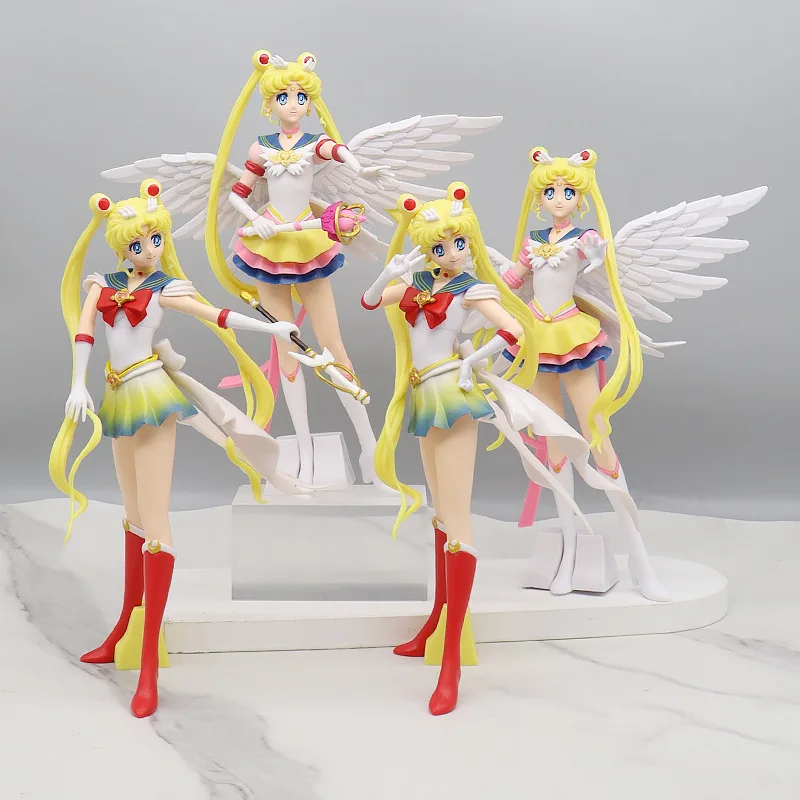 4 type Anime Sailor Moon Action Figure Doll Princess Serenity Cake Ornaments Collection PVC Tsukino Usagi Figure Model Toys Gift