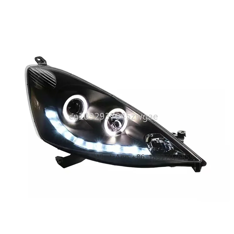 For Honda Fit 2008-2010 Headlight Assembly Modified LED Angel Tearful Eye Daytime Running Lights DRL Emitting Diode Front Lights