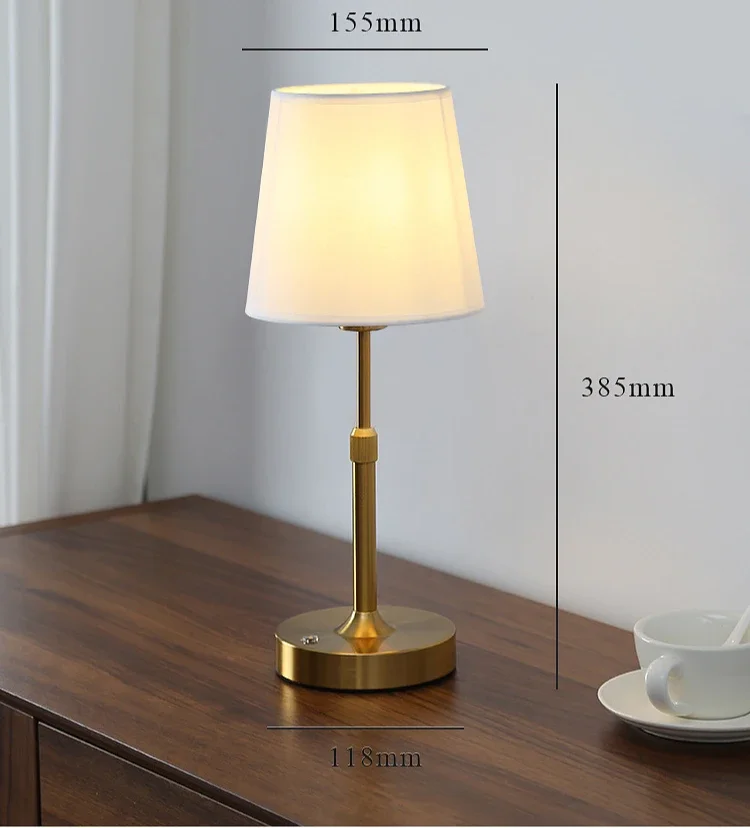 Bonita luz nocturna recargable, lámpara de escritorio de tela escalable, luces nocturnas de ambiente Retro de Metal para dormitorio