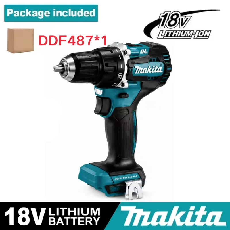 Oryginalna akumulatorowa wiertarko-wkrętarka Makita DDF487 18V, bezszczotkowa, elektryczna wkrętarka udarowa, narzędzie akumulatorowe, samo narzędzie