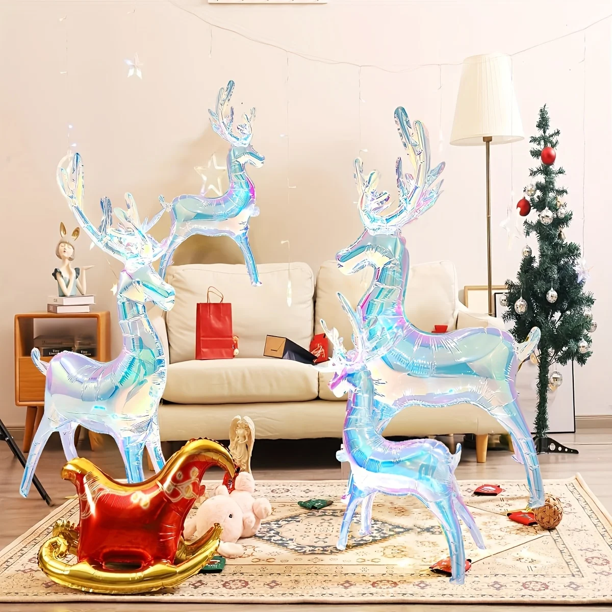 Traumhafte und Wunderschöne Farbige Hirsch-Aluminiumballons Eignen Sich als Dekoration für Weihnachts- und Geburtstagsfeiern – Detail 3