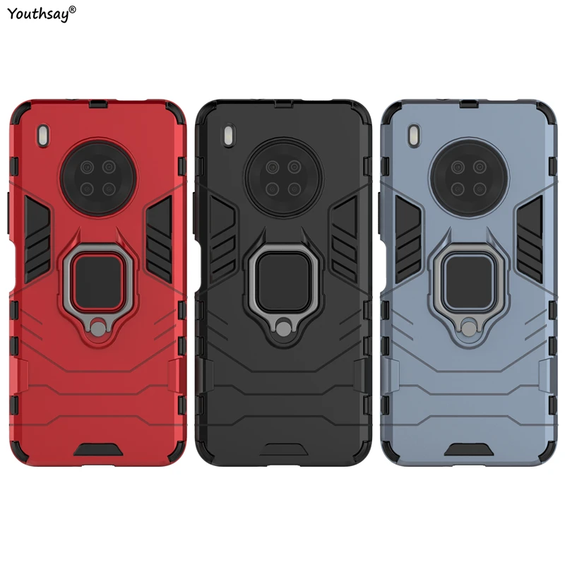 For Huawei Y9A Case Protective Case For Huawei Y9A Cover Armor Silicone Shell Fundas Finger Ring Cover For Huawei Y9A Case