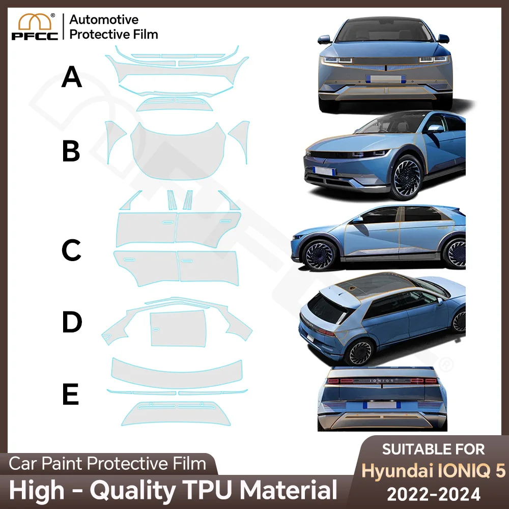 

Car Paint Protection Film Pre-cut PPF Kit Clear Decal Anti Scratch Transparent Sticker For Hyundai IONIQ 5 2022 2023 Accessories