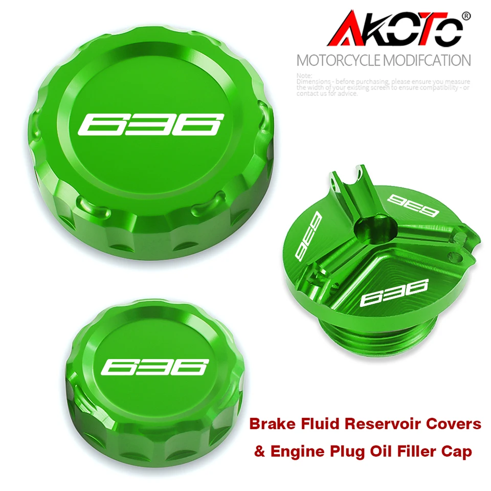 

For Kawasaki ZX-6R ZX6R ZX636 ZX-6R 636 2024 2025 Motorcycles Acessories Brake Fluid Reservoir Covers&Engine Plug Oil Filler Cap