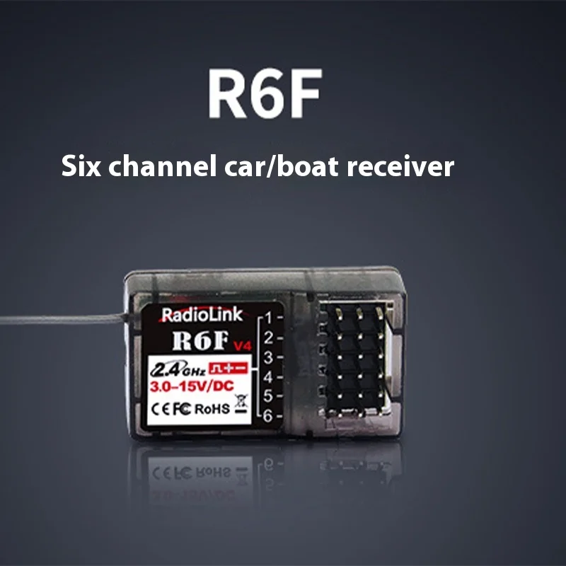 Radiolink R6F V4 Rc Receiver 2.4G Signal for RC Transmission High Voltage Six Channel RC4GS/RC6GS V3 Car Model Ship Model