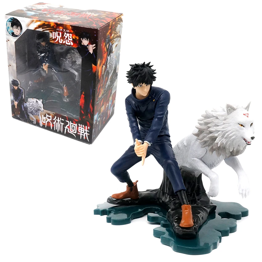 Anime Jujutsu Figures 17cm Fushiguro Megumi Figura with Jade Dog Statue PVC Collectible Model Gojo Satoru Model Figure Toys