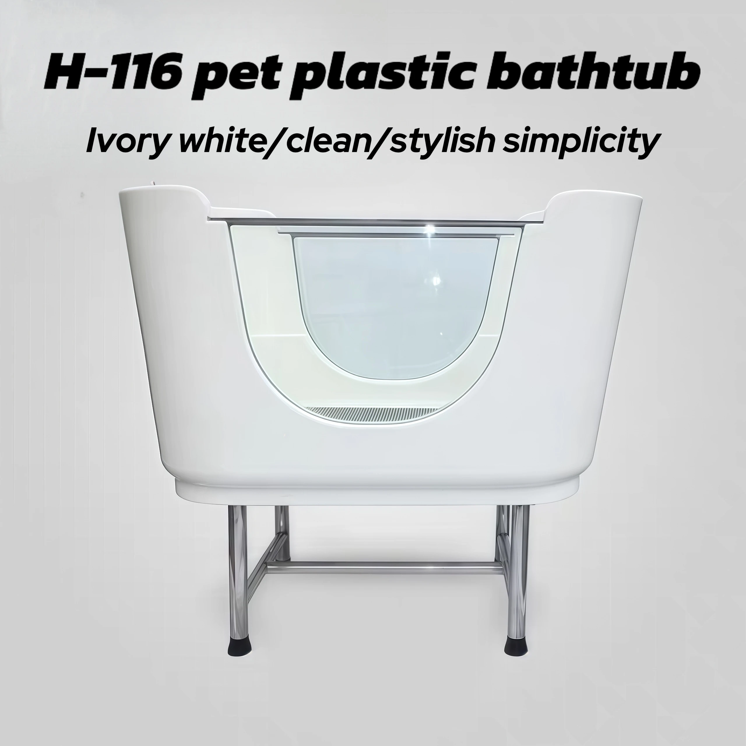 Dog Bathing Machine Small Dog Grooming Bath Tub Pet Bathing Tub Stylish Minimalist Glass Plastic Bathtub