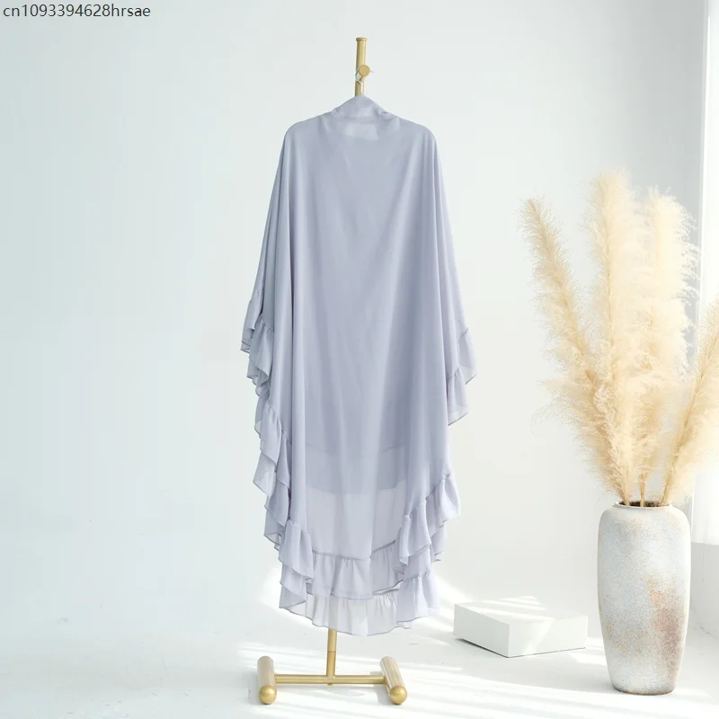 Women Ramadan Muslim Prayer Pullover Hijab Double Layer Head Scarf Headwraps Femme Musulman Shawl Wrap Islamic Scarf