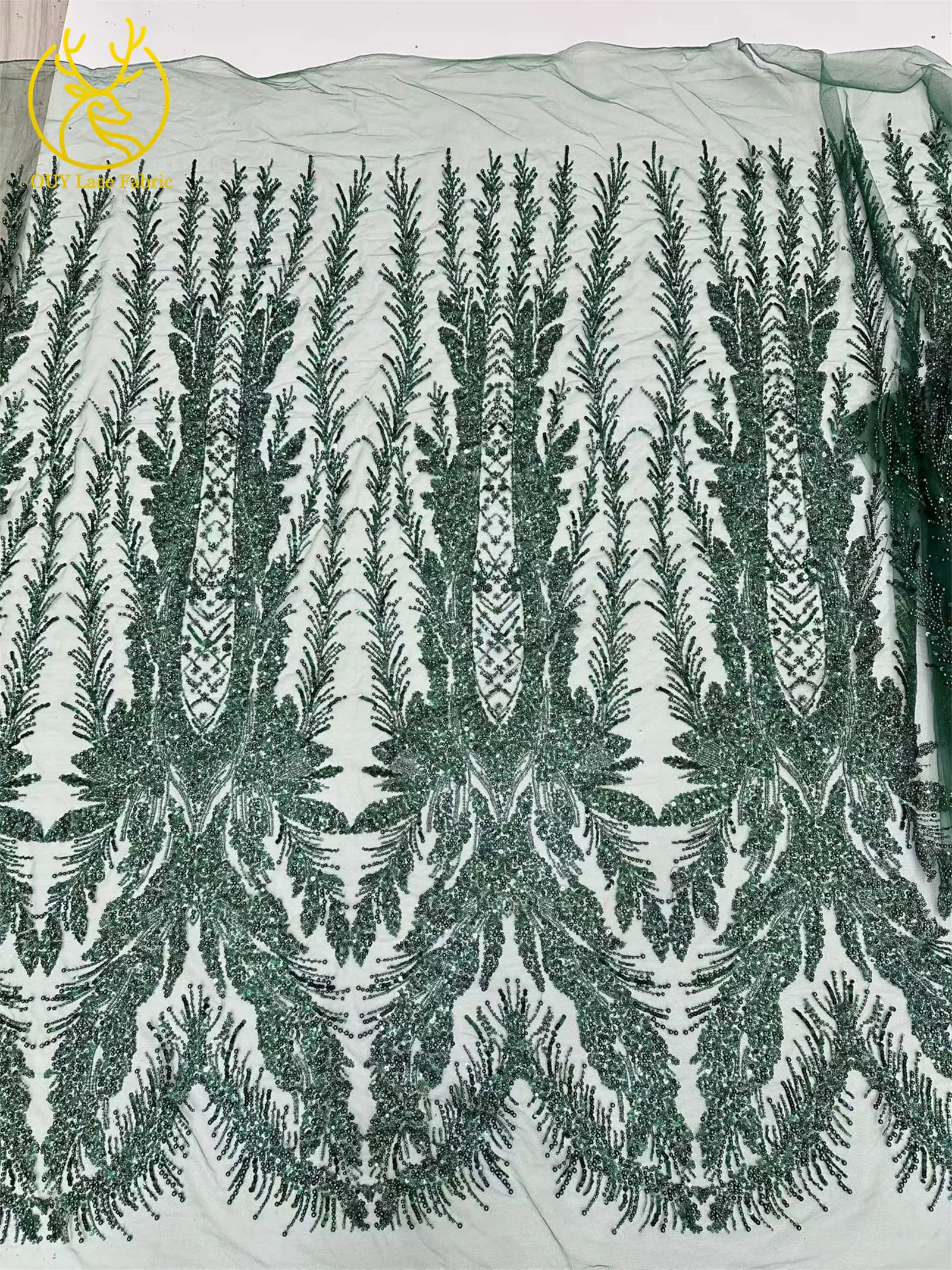 Modischer französischer Mesh-Spitzenstoff mit Perlen, 2026 Neues Design, afrikanischer Pailletten-Spitzenstoff, nigerianischer Tüll-Spitzenstoff für Hochzeitskleider – Detail 9