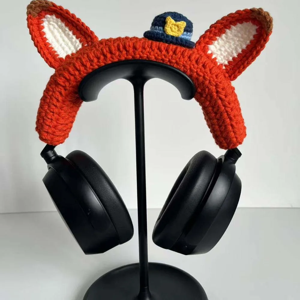 Earphone Crossbeam Protective Cover Custom for For Sony XM4/XM5 Hand Knitting Protective Case Cute Ears Headphone Accessories
