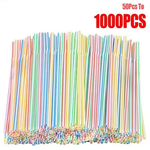 50-1000 pçs canudos bebendo multicoloridos rietjes leite chá bar festa de casamento cozinha acessórios para casa bebida palha preta atacado