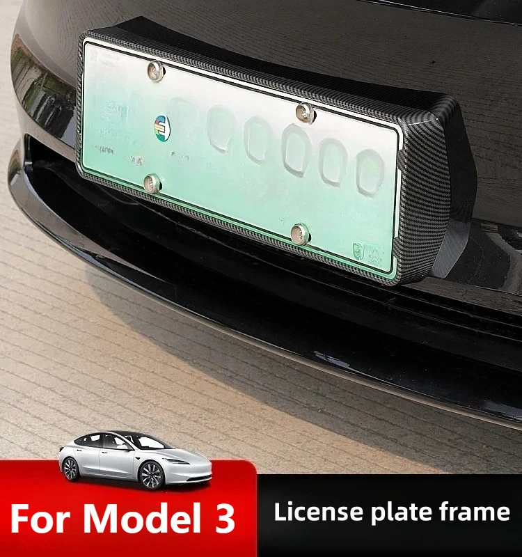 

For Tesla Model 3+ Highland Car Modification License Plate Holder Model 3 2024 Front Rear License Plate Frame Auto Accessories