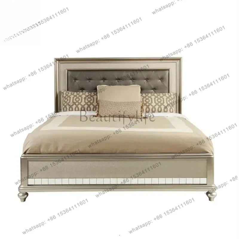 PG Kawaii Waterproof Double Bed European Soft Elastic Modern Luxury Twin Beds Bedroom Queen Upholstered Camas De Casal Furniture