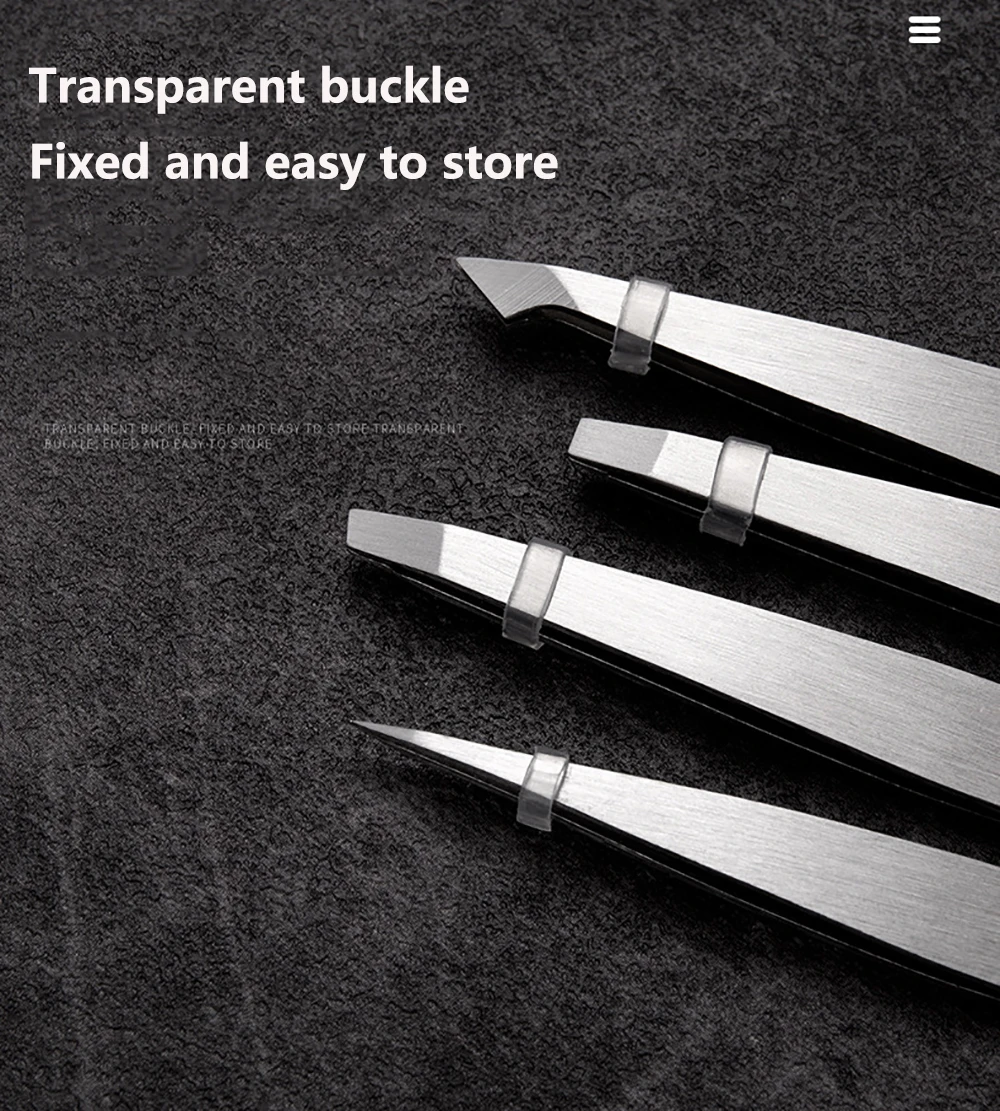 Multifunctional Eyelash Tweezers Stainless Steel Self Grafting Flat Straight Eyelash Tweezers For Lashes Extension Makeup Tools