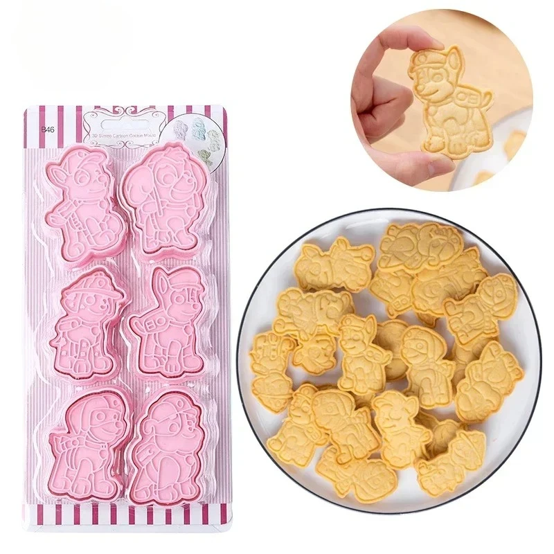 Paw Patrol Anime Figure Cookie Mould Set - Plastic DIY Baking Frosting Crackers Press Mold Cutter for Cartoon Cake Tooling view 3