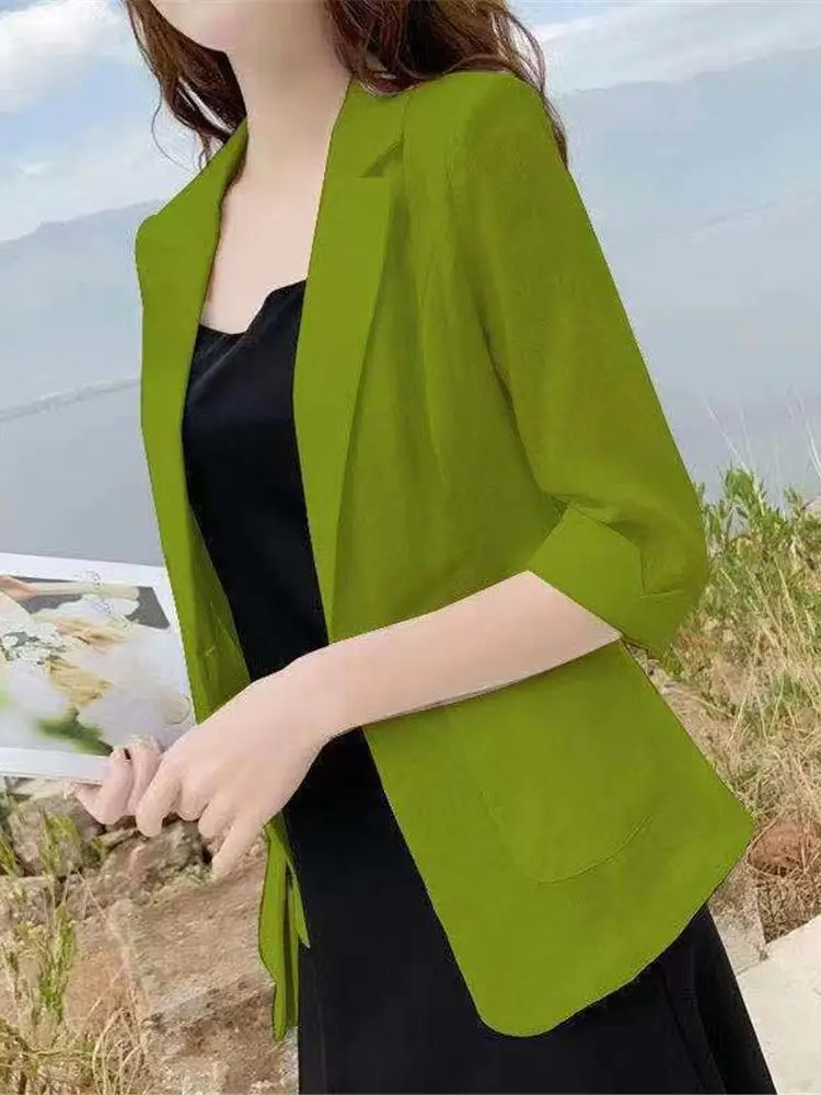 Slim Fit ort Svel femmes Jaet Cleanfit Sle matériau mince Version coréenne été nouveauté Faionable polyvalent