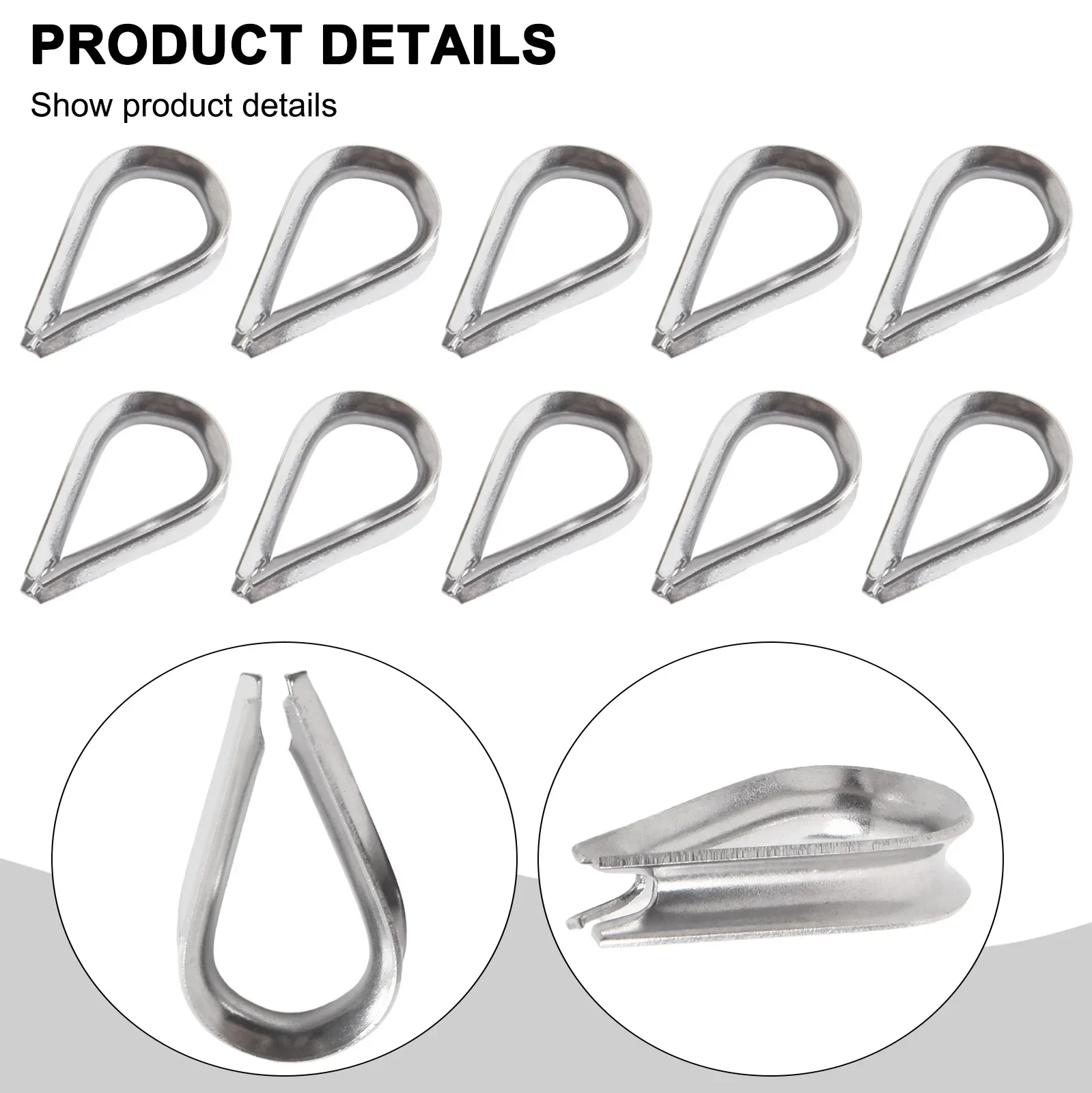 M2-Thimbles Ring Clamp 316 Stainless Triangular Chicken Heart Ring Cable Steel Wire Rope Clamp Protective Sleeve Accessories