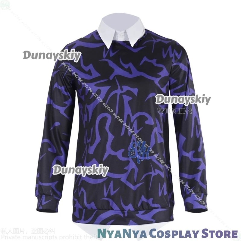 كوريا المعبود موحدة ساجا بنين طفل أنيمي Kpop شيطان تأثيري الأرجواني نمط كاذبة اثنين تي شيرت موضة جيراي كي هالوين لعب الأدوار