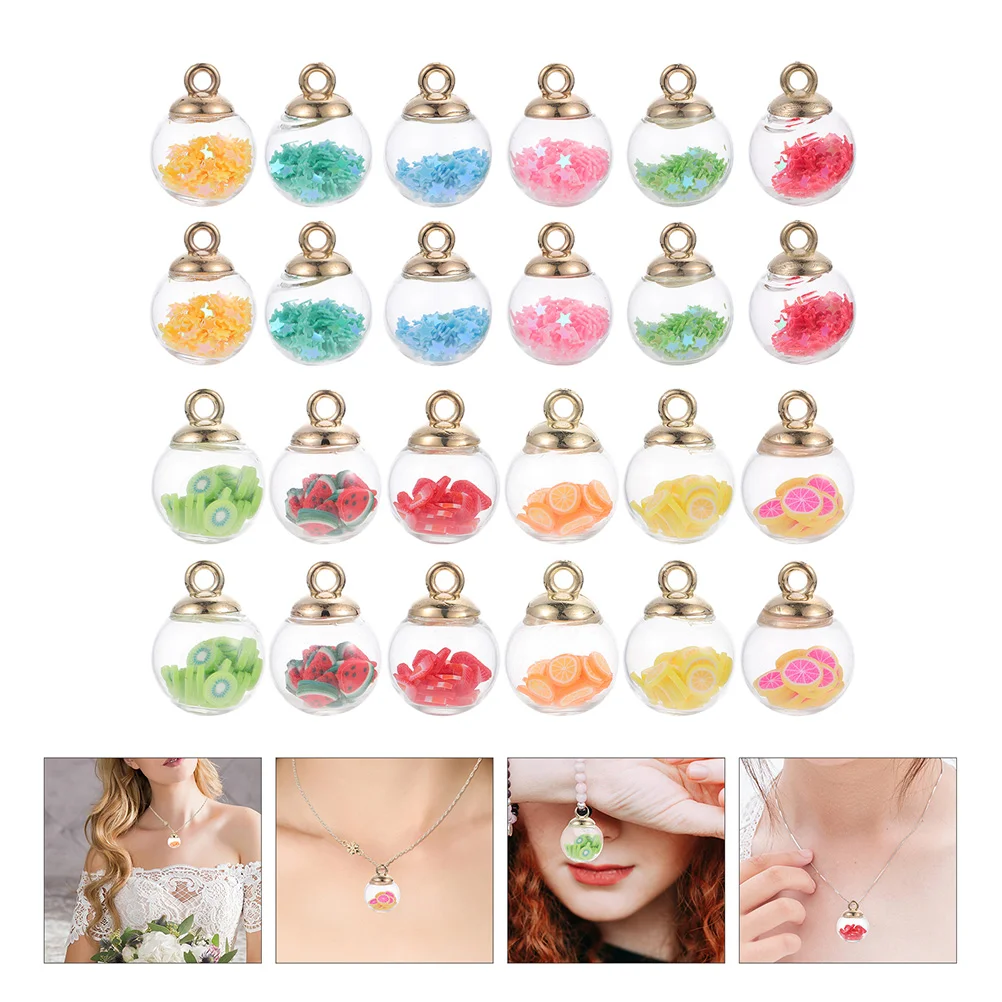 30 Pcs Pendant Accessories Fruit Earrings Rhinestone Choker Necklace Pendants Jewelry Beads DIY Decorate