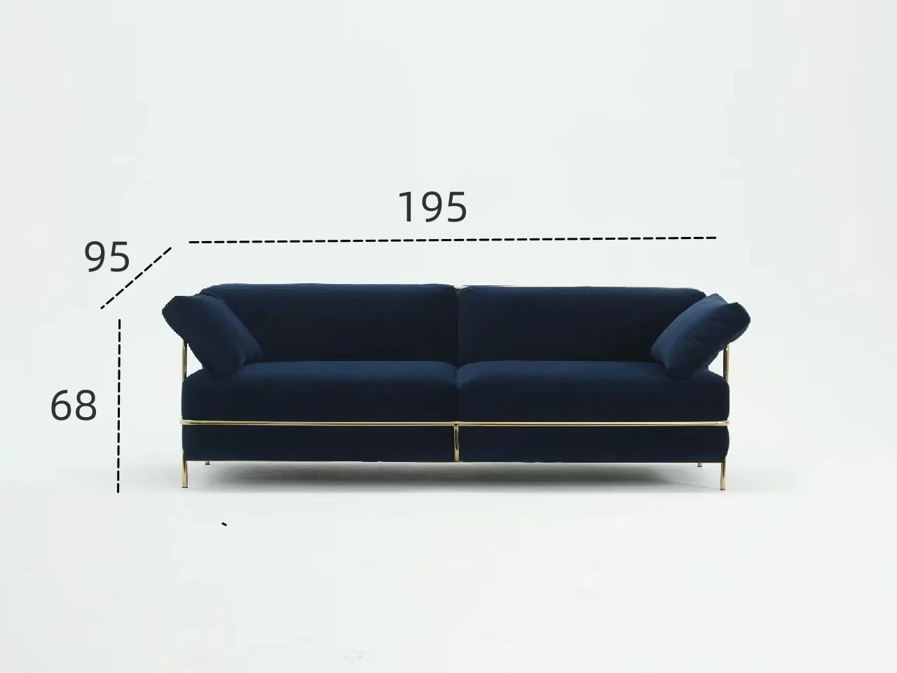 LMMM  antique sofa small apartment stainless steel base living room sofa