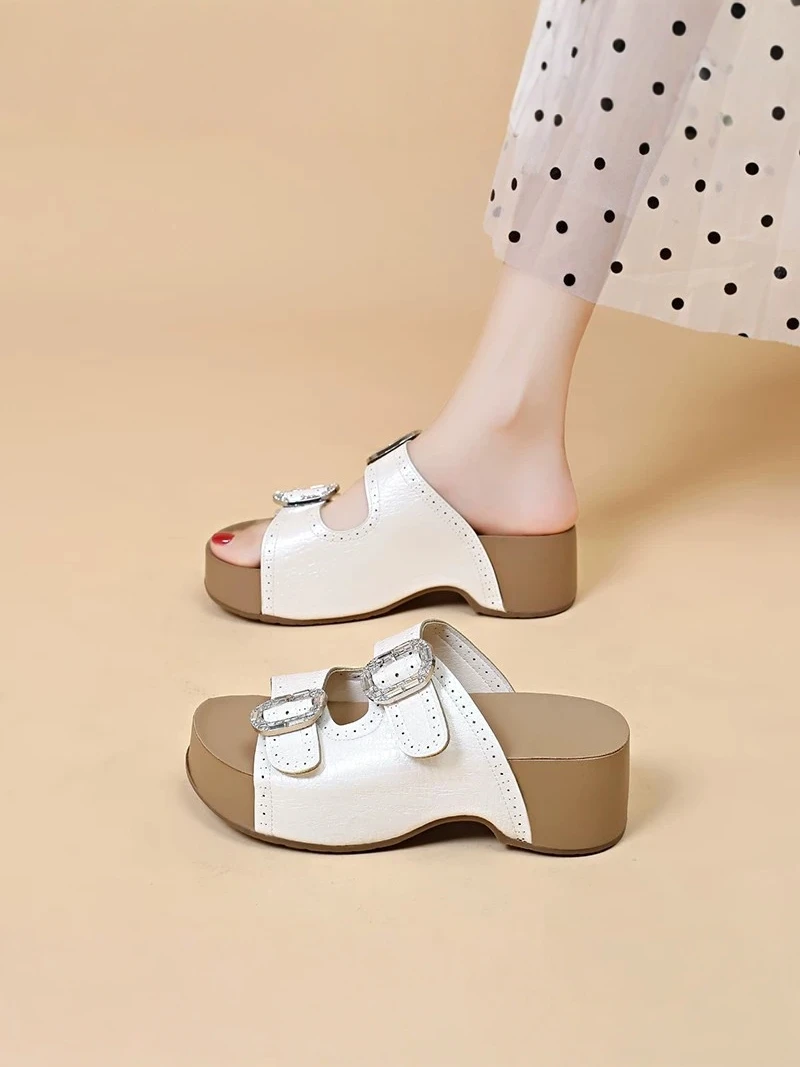 厚底ビルケンシュトック女性の夏のアウトドアサンダル-2026-新しいファッション妊娠中の滑り止めフラットヒールビーチスリッパ