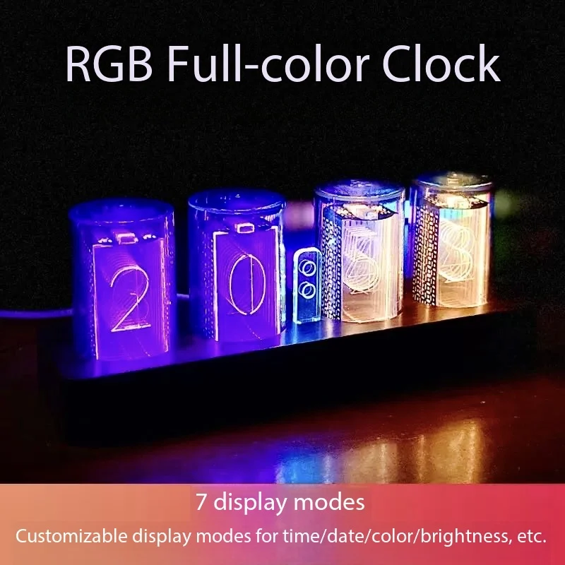 

Красочные RGB светящиеся трубки, цифровые часы, светодиодные электронные настольные часы, украшение для игровой комнаты, настольный будильник, подарок на праздник