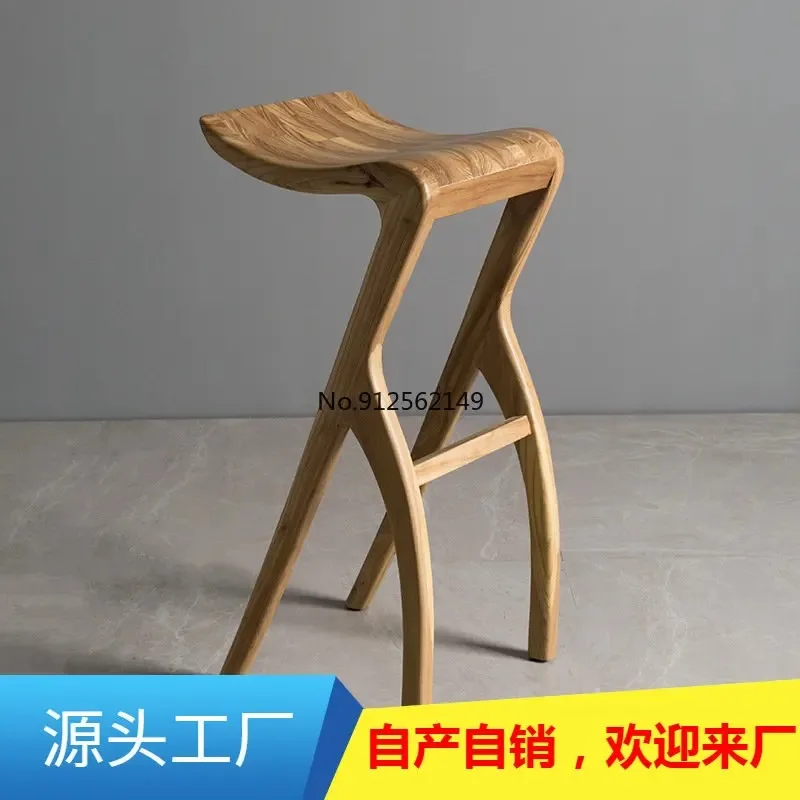 Modern minimalist solid wood home Nordic bar chair front desk high stool 아일랜드 식탁의자   banqueta alta de cozinha sillas para barra