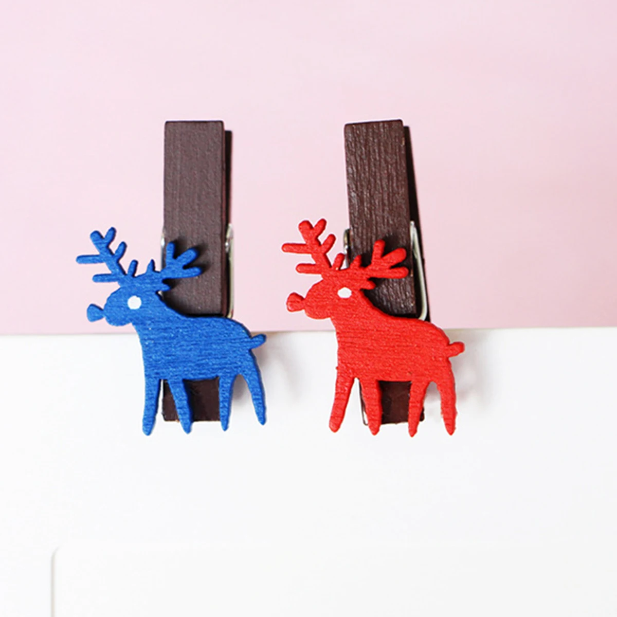 

12Pcs Natural Wooden Mini Clothespins Photo Clips Christmas Paper Pegs Craft Clips Card Holders Banner Decorations