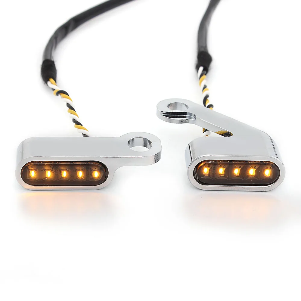 Motorcycle Mini 2PCS LED Turn Signal Light Modified Accessories Indicators Light DC 12V Fits For Harley Sportster XL 2004-2021 image 3