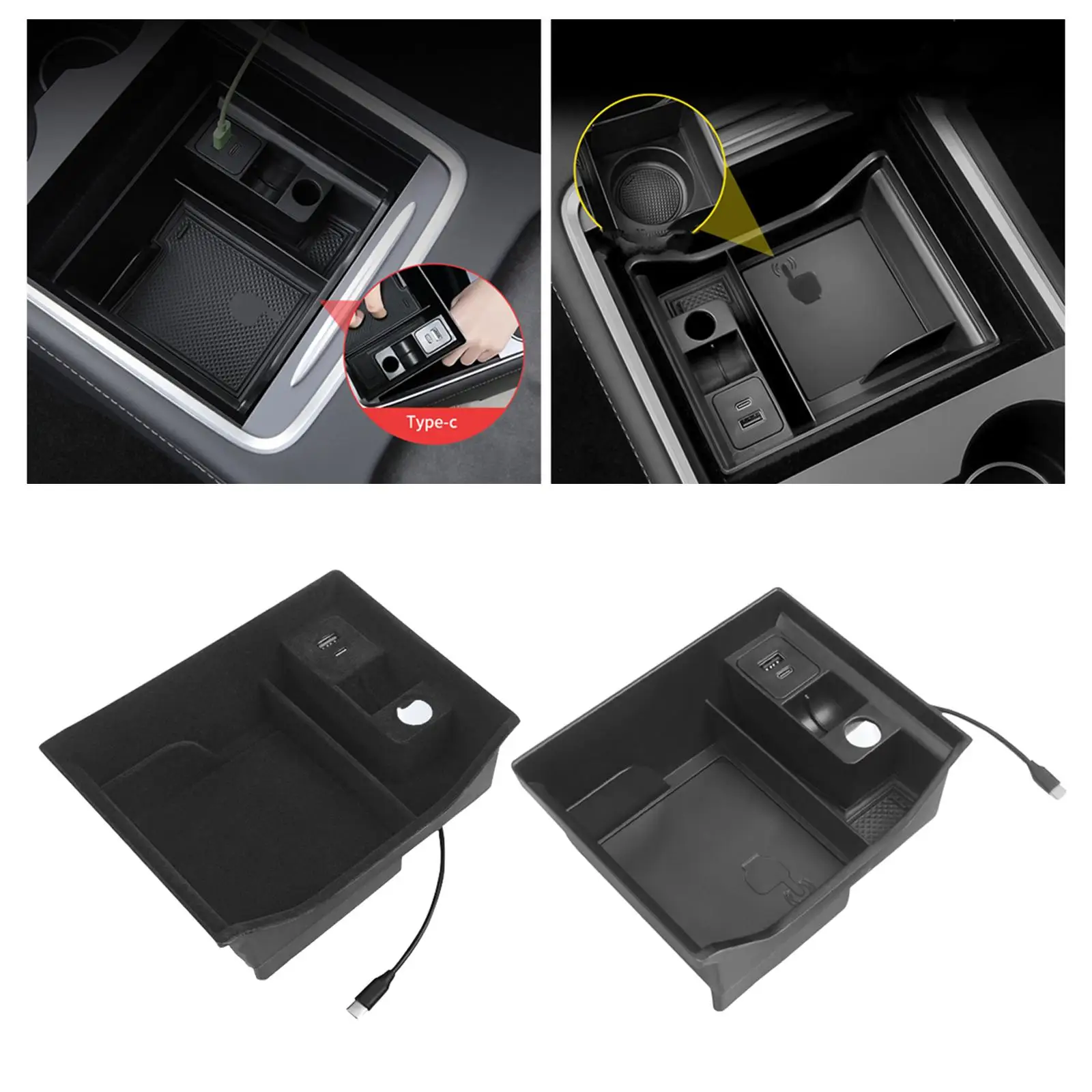 Center Organizer Armrest Storage Box Car Parts for Model 3 /3Y