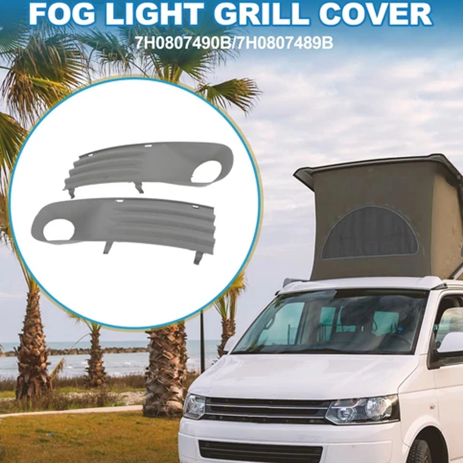 

Черная крышка отверстия для противотуманной фары L/R, решетка противотуманной фары 7H0807489B 7H0807490B, термостойкая, идеально подходит для VW T5 03-09