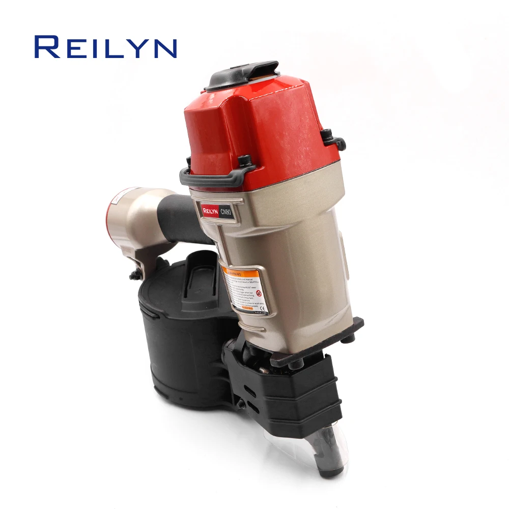 Reilyn CN80 Pneumatic Nailer Air Coil Nailer for Fencing Framing Roof Pallets Decorate Board Production Heavy Duty Construction