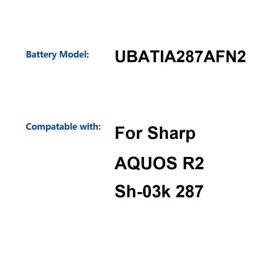 

Durable 3100Mah Mobile Phone Battery For Sharp Aquos R2 SH-03K 287 UBATIA287AFN2