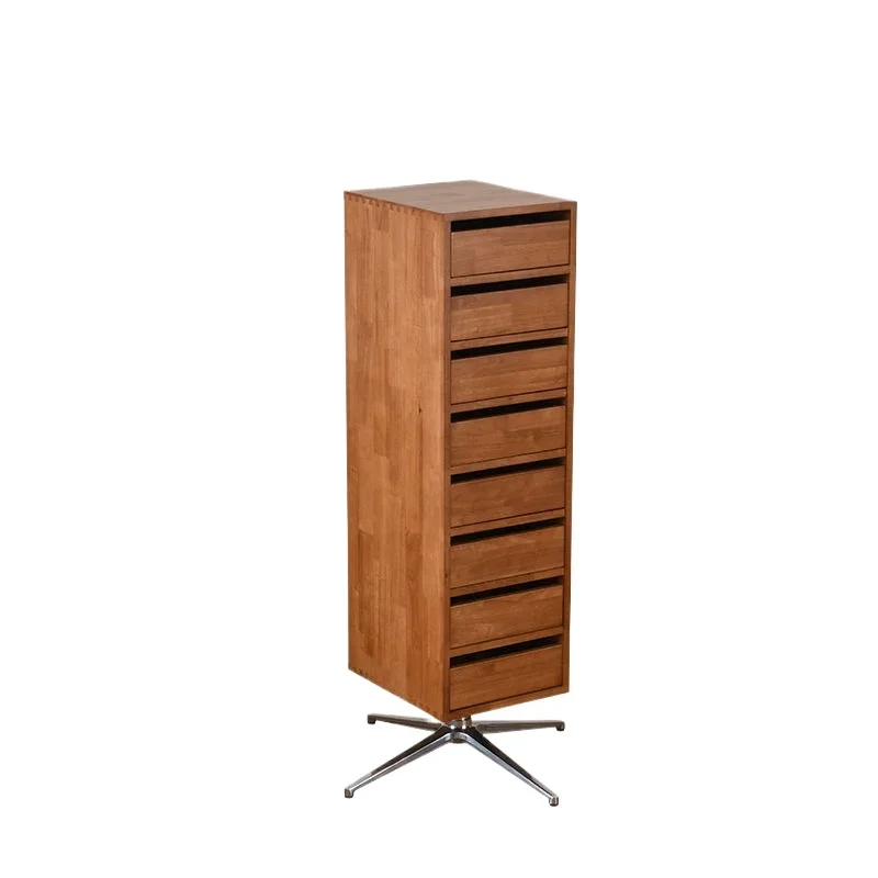 medieval solid wood rotating bookcase, living room study storage retro file locker, simple small apartment
