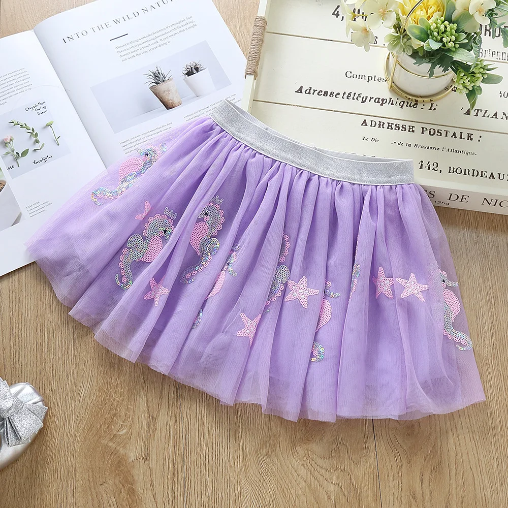Hot Sale Sweet Kids Girls Skirt Summer Rainbow Embroidery Children Girl Tutu Skirt