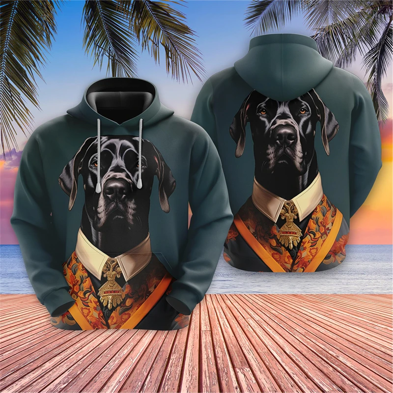 Sudaderas con capucha con estampado de perro real para hombre, sudaderas con capucha con cara de perro lindo, ropa informal, chándal de caniche, jersey para niño, moda Harajuku