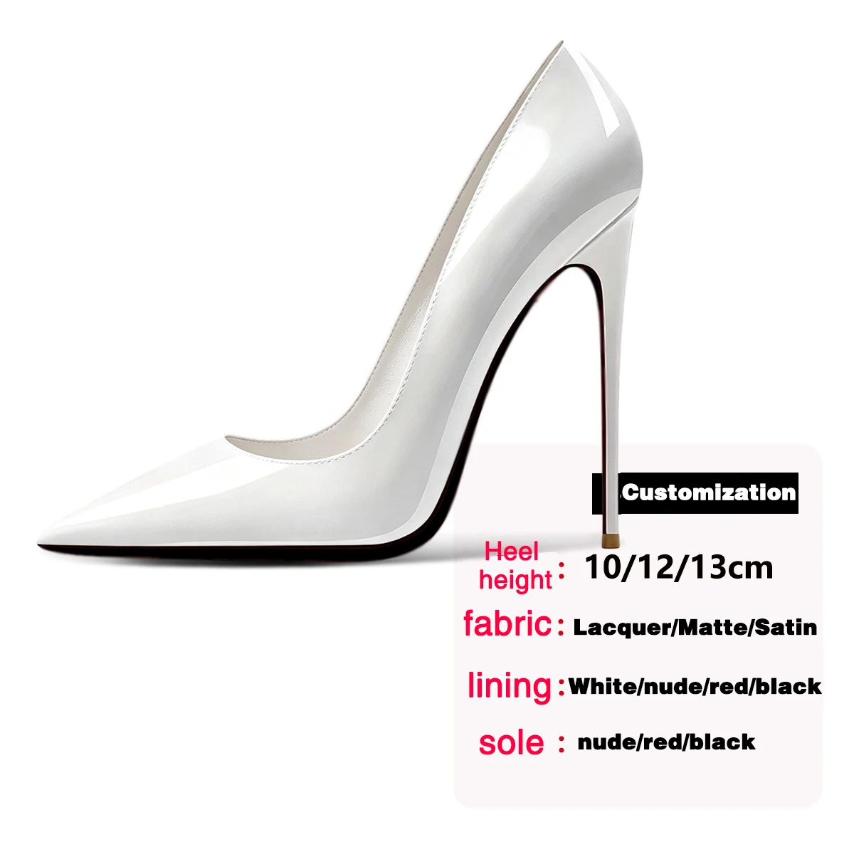 2026 Custom White Shallow-Cut Stiletto Pumps for Women, Ultra-High Wedding & Party Heels Plus Size 13cm (24 Styles Collection）
