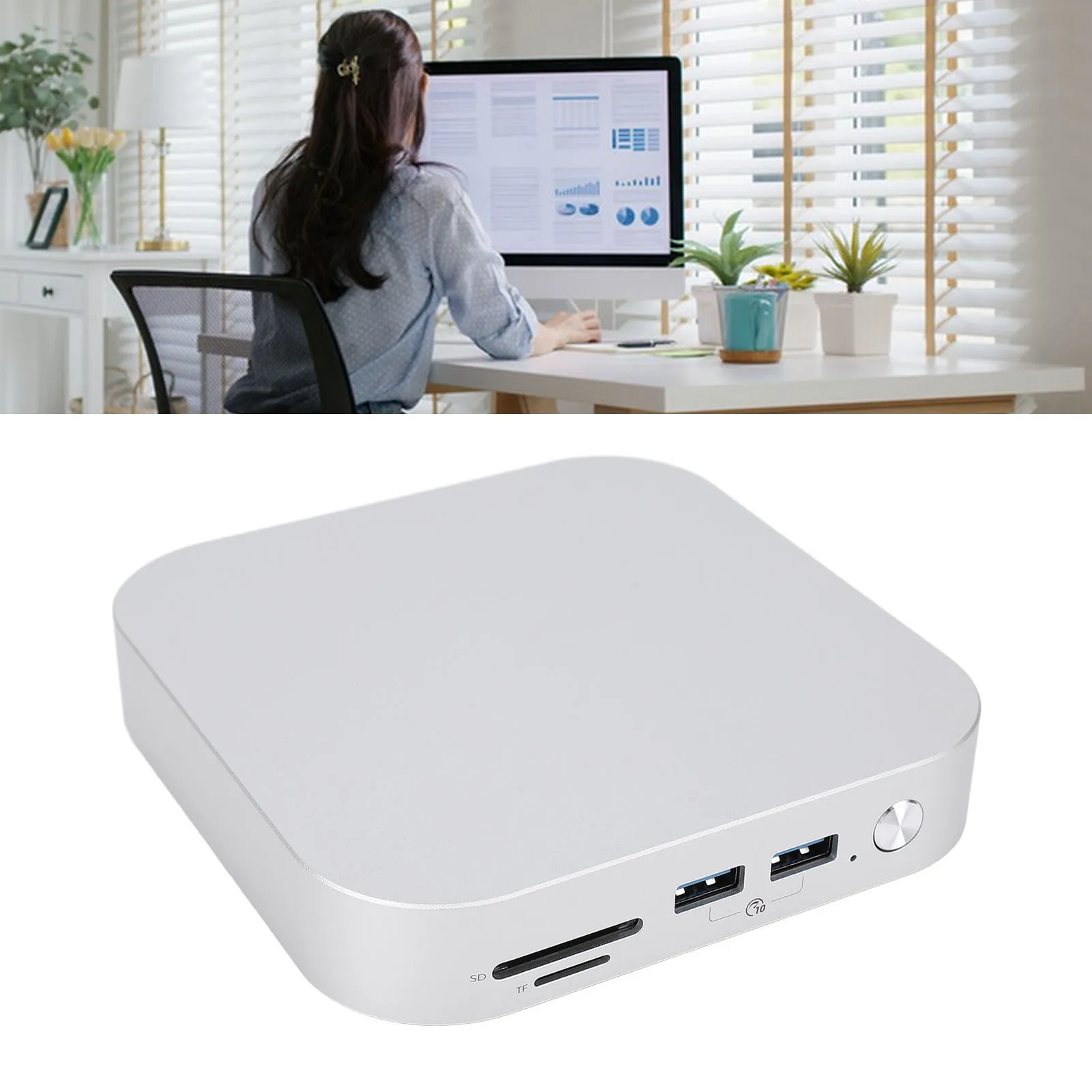 

M4 Mac Mini Dock 2024 40Gbps Aluminum Stand with PCIe 4.0 M.2 Slots x2 10Gbps USB-A x3 SSD Storage Hub Plug Play