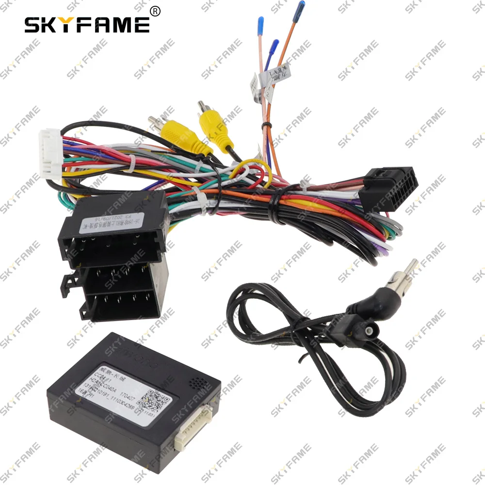 SKYFAME 16Pin Adapter wiązki przewodów samochodowych z dekoderem skrzynki Canbus dla Great Wall Haval H1 2016-2018 Android Radio kabel zasilający