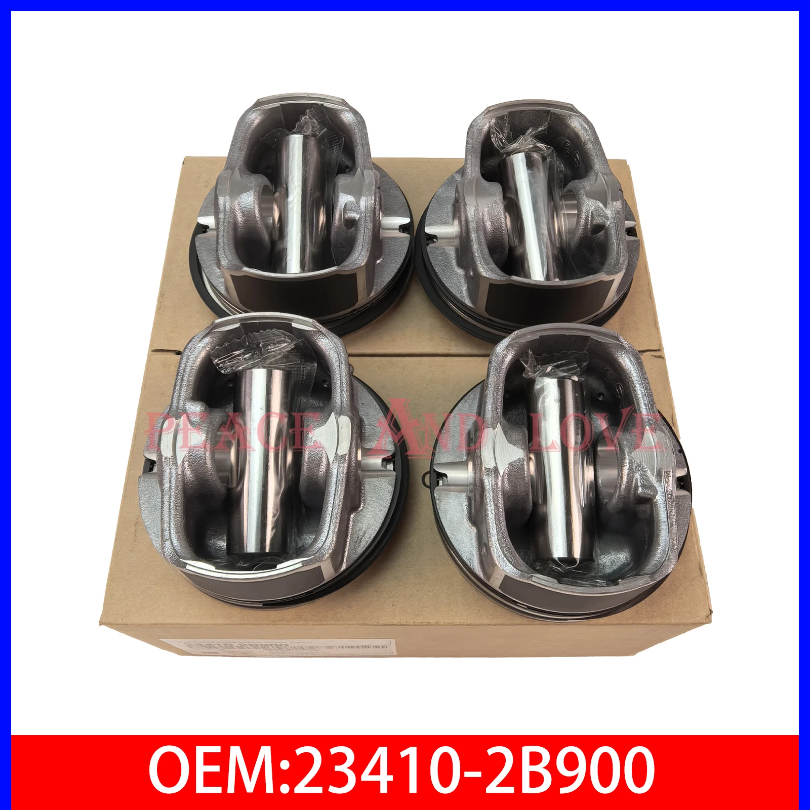 

4 PCS 23041-2B900 Engine Piston 23041-2B910 23410-2B900 23041-2B920 for Hyundai i30 1.6 G4FC Kia CEE'D Soul I 1.6 CVVT +0.5mm