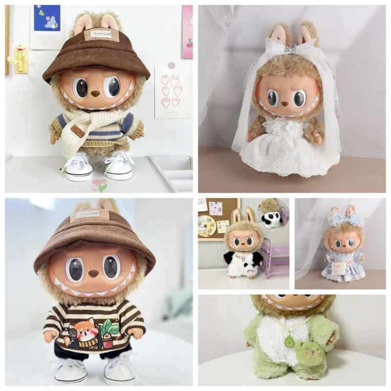 

For 38cm Labubu Doll outfit Clothes Hoodies Doll Clothes Color Match Hoodies Dolls Accessories Cute Decoration Little Clothes