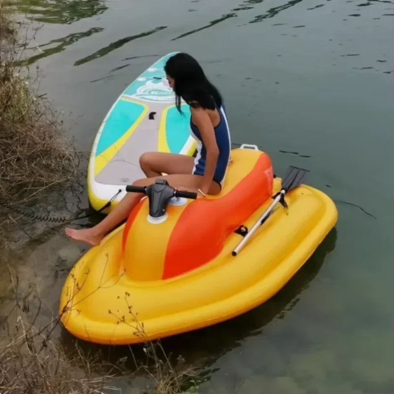 

Водяная плавающая моторная лодка с электрическим гребным винтовым двигателем, дистанционное управление, электрическая моторизованная надувная лодка для реактивных лыж