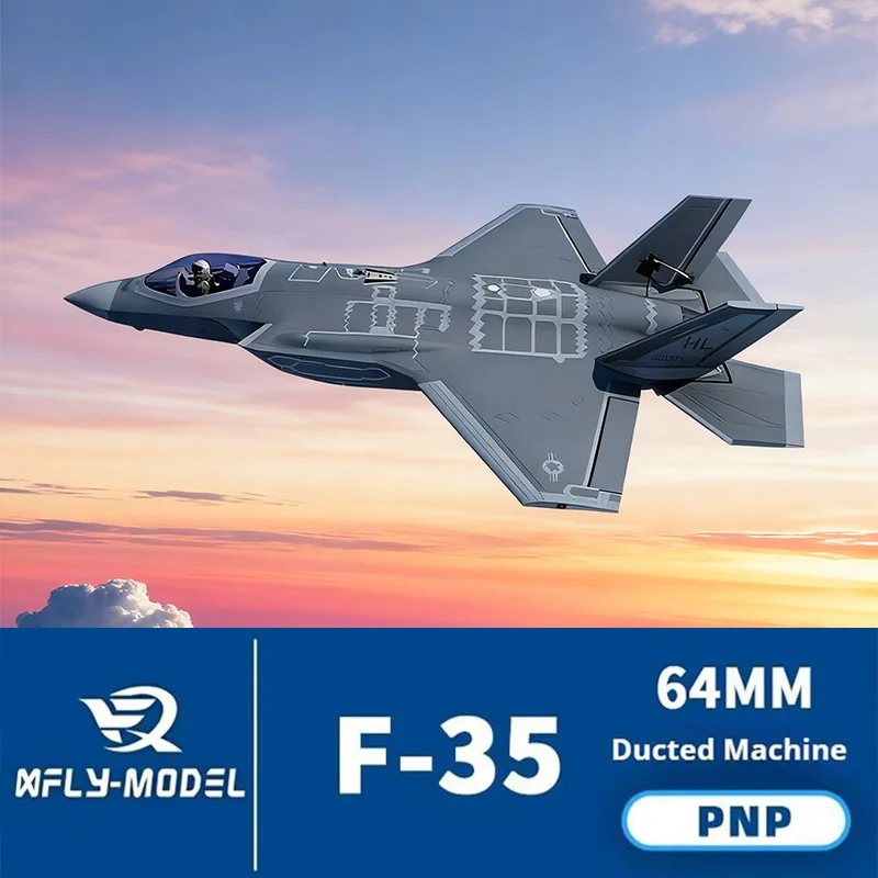 

XFly Model 64mm- F35 Electric Model Aircraft 5CH Fixed Wing Power Upgrade Can Replace 70mm Ducted Remote Control Aircraft Model