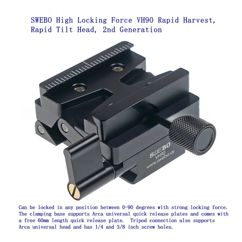 

SWEBO high locking force VH90 fast vertical shooting / fast overhead shooting gimbal, 2nd Generation，support 90 degree flip
