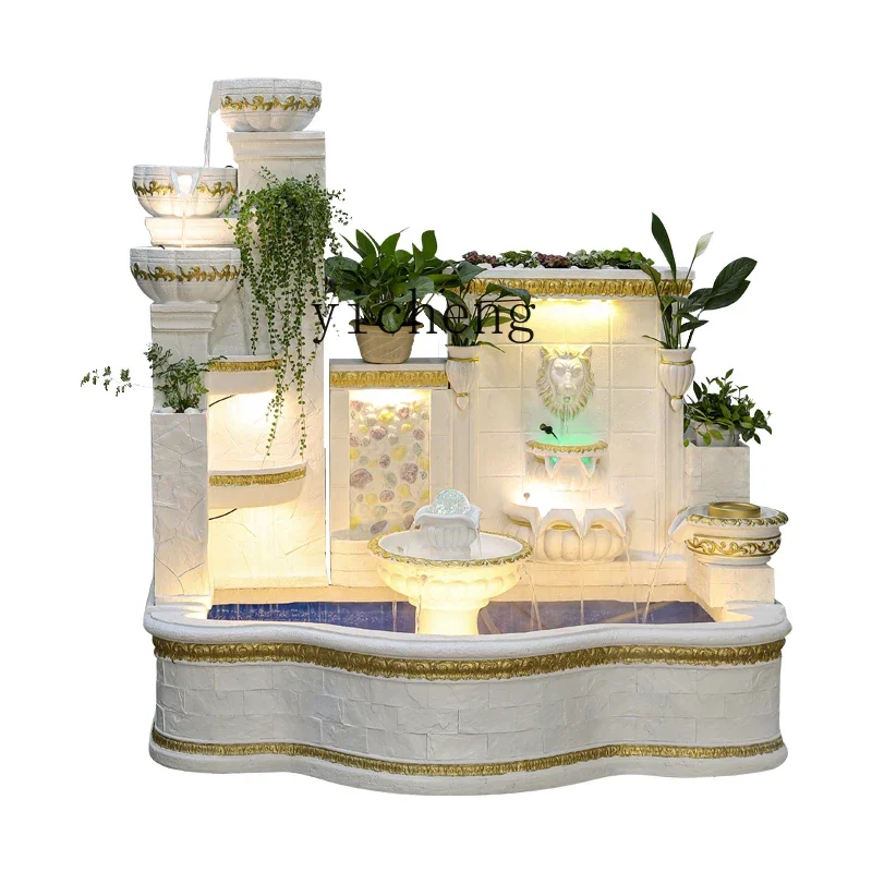 

D24- large European water fountain fish tank waterfall living room floor ornament courtyard fish pond landscape