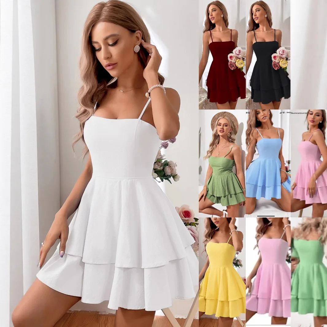 

2025 Dress Women Elegant Fashion Beautiful Women's Dresses Party Night Dresses Cake Dress Backless Bowknot Halter Dress Short