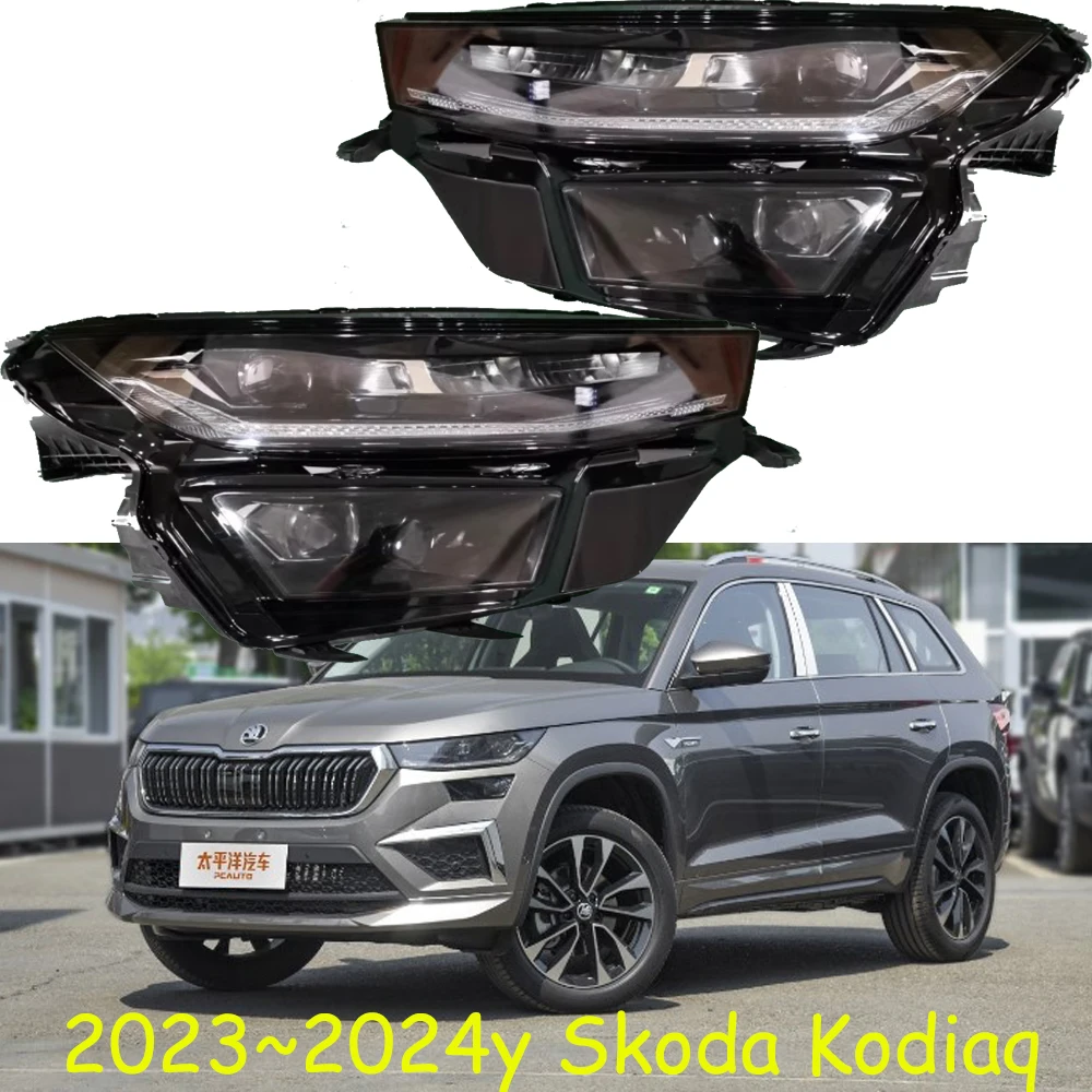 

1pcs car bupmer head light for Skoda Kodiaq headlight daytime light 2023~2024y car accessories fog for Skoda Kodiaq headlamp