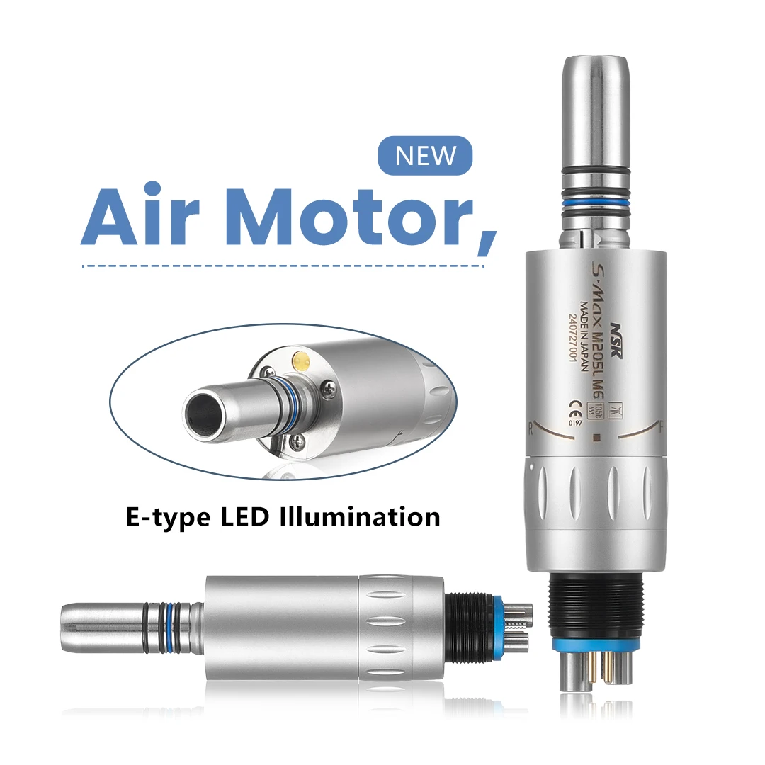 Air Motor Fiber NSK S Max M205l Dental Low Speed Handpiece Micro Power Generator E-type LED Illumination M6 Internal Water Spray