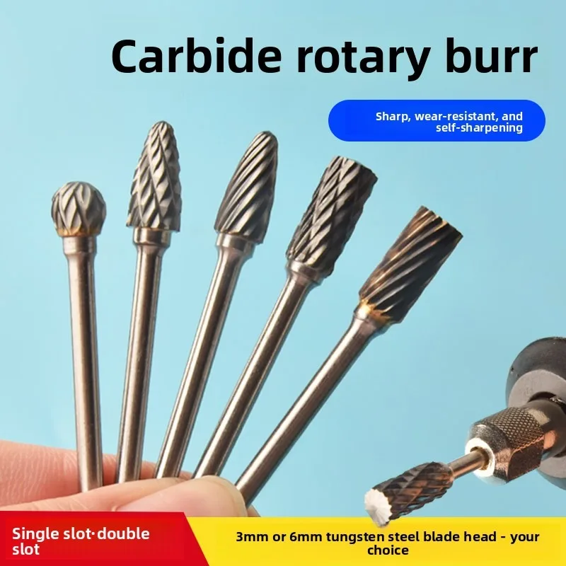Carbide Electric Engraving Bits / Small Alloy Rotary Burr for Peach Pit & Walnut Rough Shaping / Wood Carving
